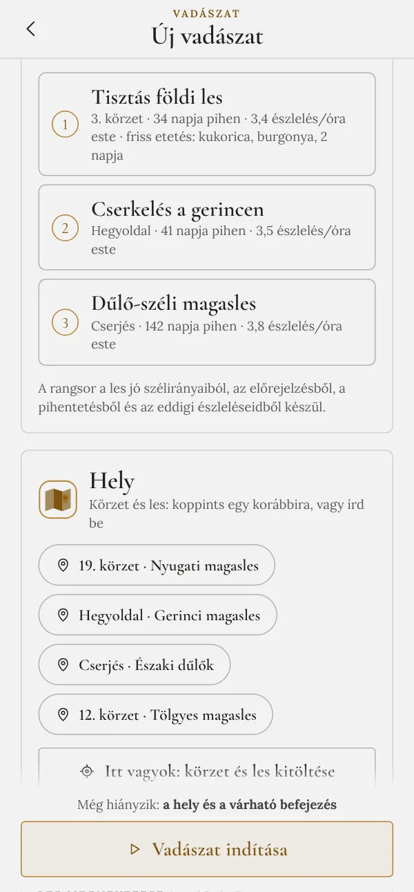 A Hová üljek ma? ajánló a lesek rangsorával