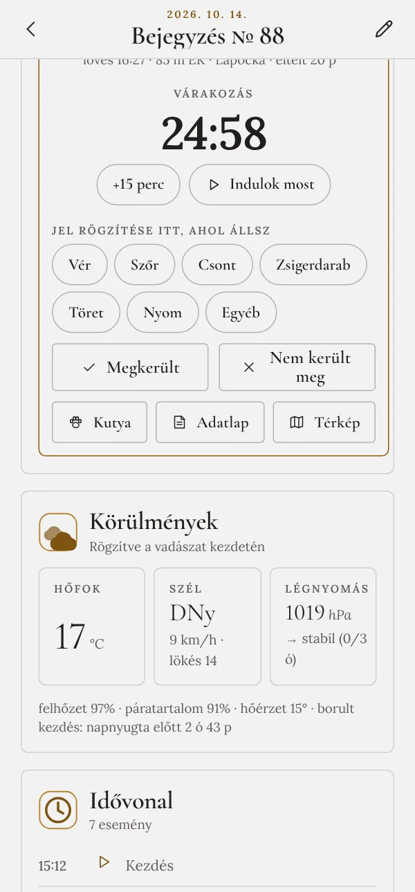 Utánkeresés követése várakozási időzítővel